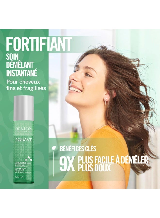 REVLON PROFESSIONAL Equave Strengthening Instant Detangling Conditioner, 200 ml, Detangling Leave in Spray Conditioner for Fine & Brittle Hair, 2-Phase Hair Care with Heat Protection - Image 2